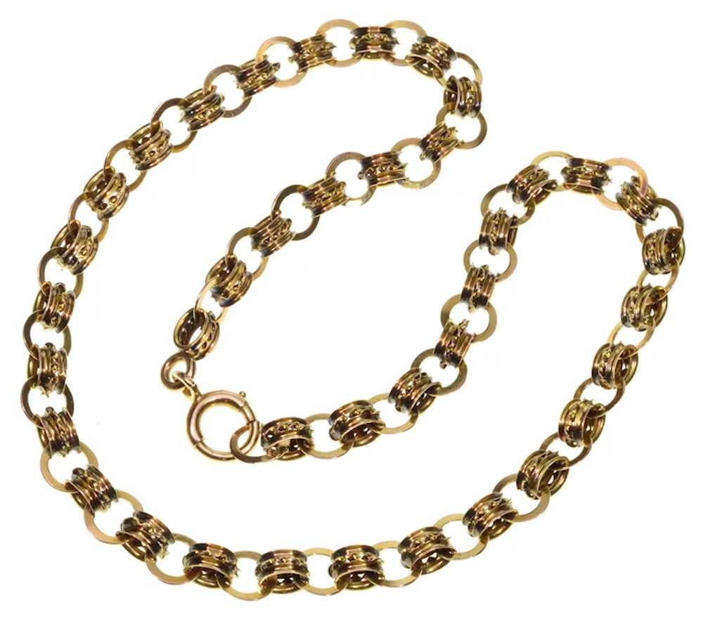Antique Victorian 10K Gold Fancy Link Chain Neckl… - image 5