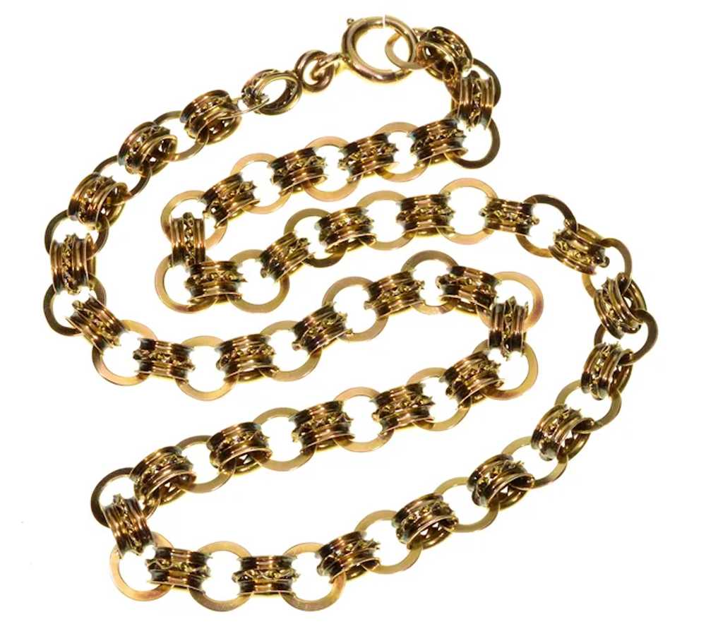 Antique Victorian 10K Gold Fancy Link Chain Neckl… - image 6
