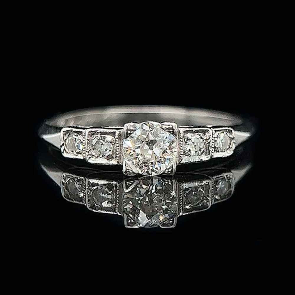 Art Deco .37ct. Diamond & Platinum Antique Engage… - image 2