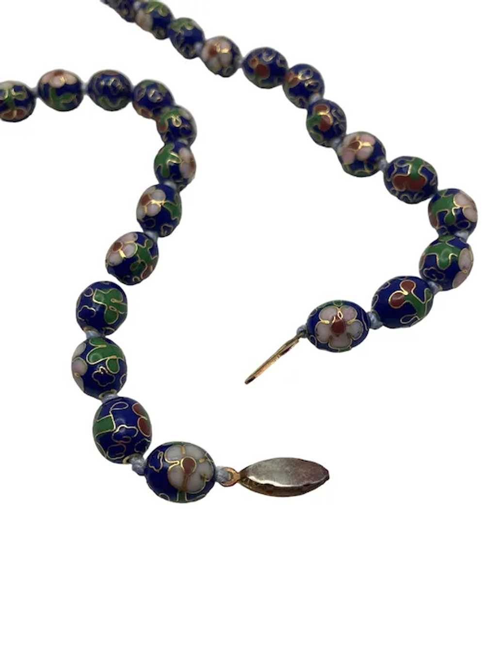 Vintage Chinese Cloisonne Oval Bead Necklace - image 8
