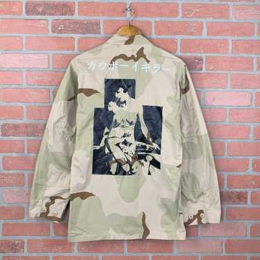 Vintage Desert Camo Jacket 90s Military Shirt Sand Color 