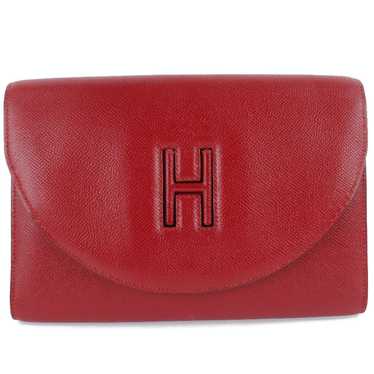 Hermes Hermes H Logo Vintage Vo Epsom Rouge Vif R… - image 1