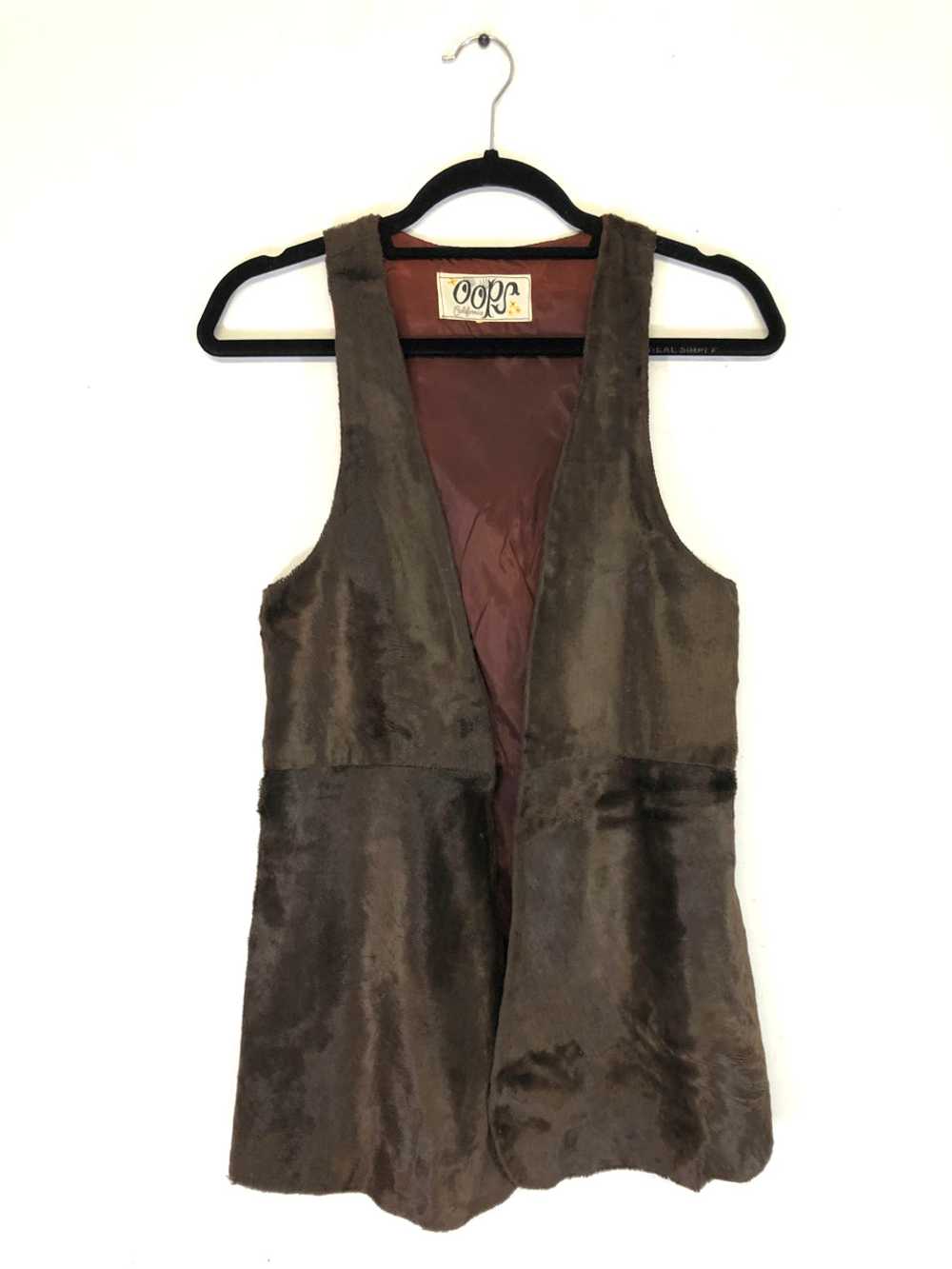 Oops California Brown Velvet Pants & Vest Set (2-… - image 2