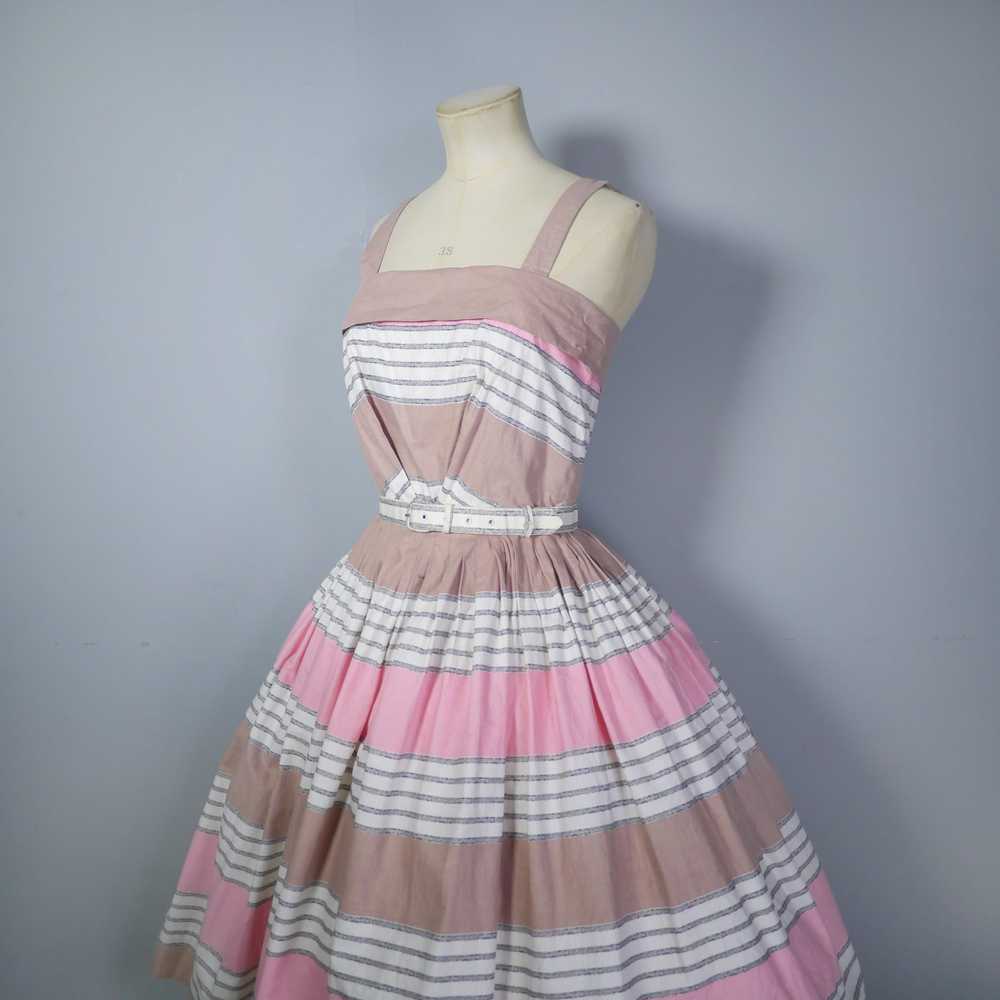 HOLYROOD 50s CHOCOLATE BROWN AND PINK STRIPE FULL… - image 10