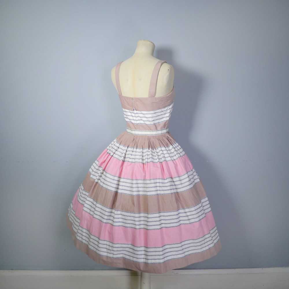 HOLYROOD 50s CHOCOLATE BROWN AND PINK STRIPE FULL… - image 11