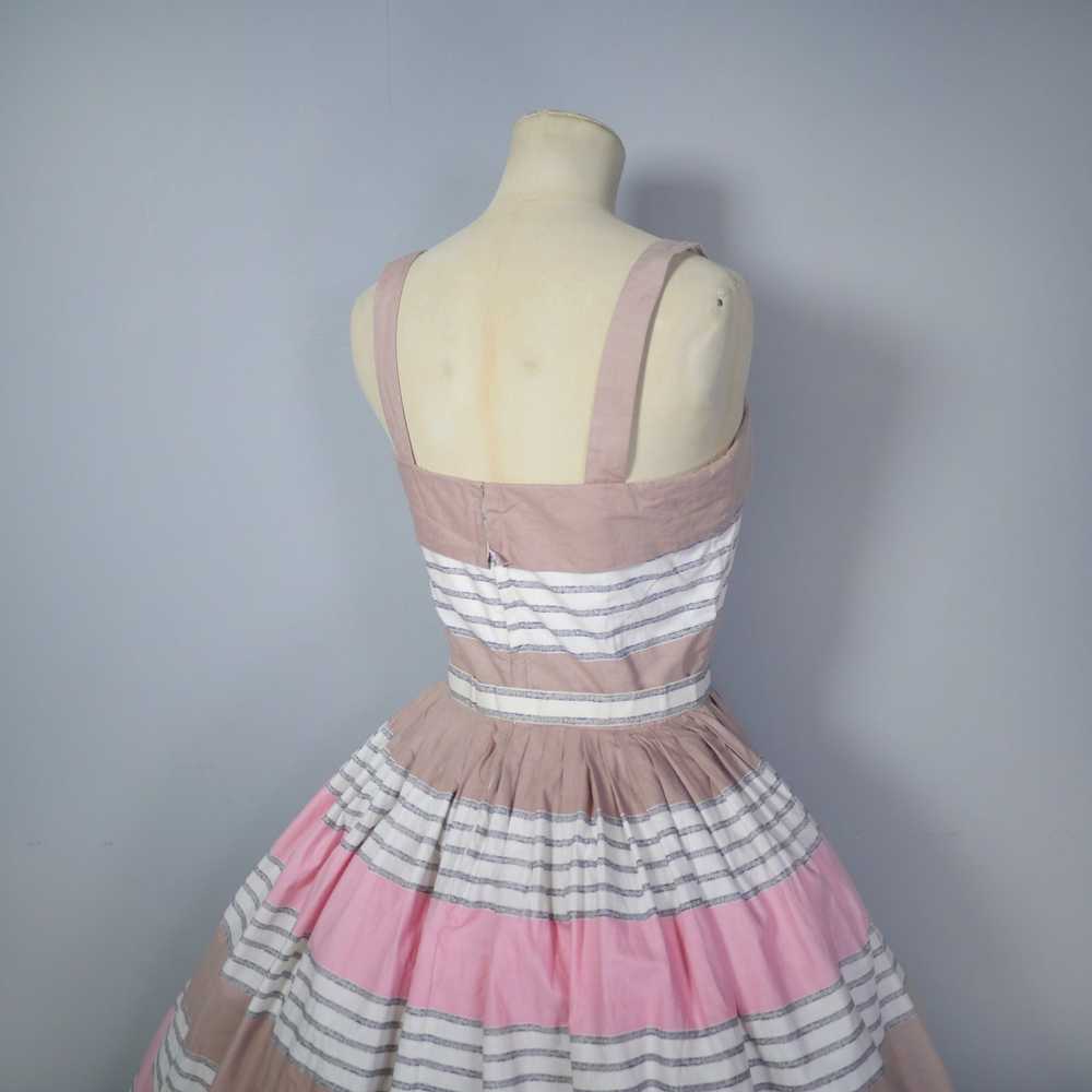 HOLYROOD 50s CHOCOLATE BROWN AND PINK STRIPE FULL… - image 12