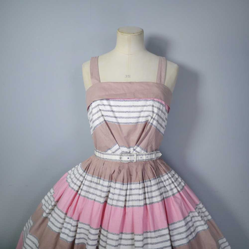 HOLYROOD 50s CHOCOLATE BROWN AND PINK STRIPE FULL… - image 6