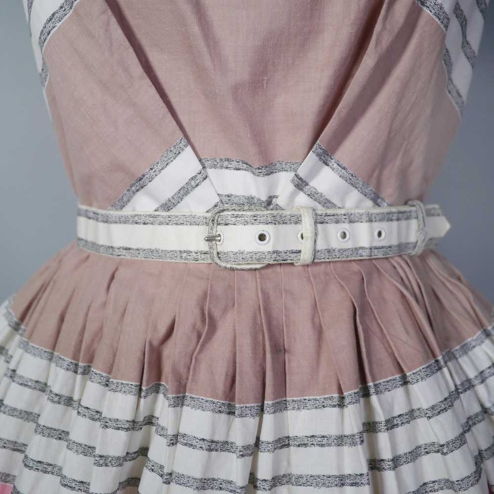 HOLYROOD 50s CHOCOLATE BROWN AND PINK STRIPE FULL… - image 7