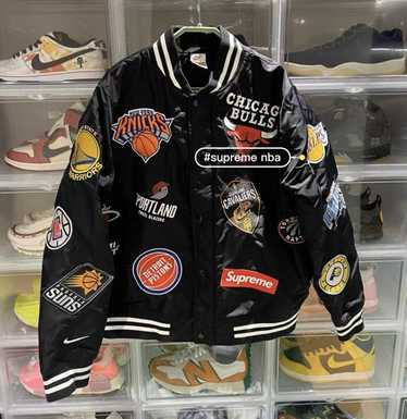 Men's Chicago Bulls Nike Black City Edition Courtside Full-Zip Bomber Jacket
