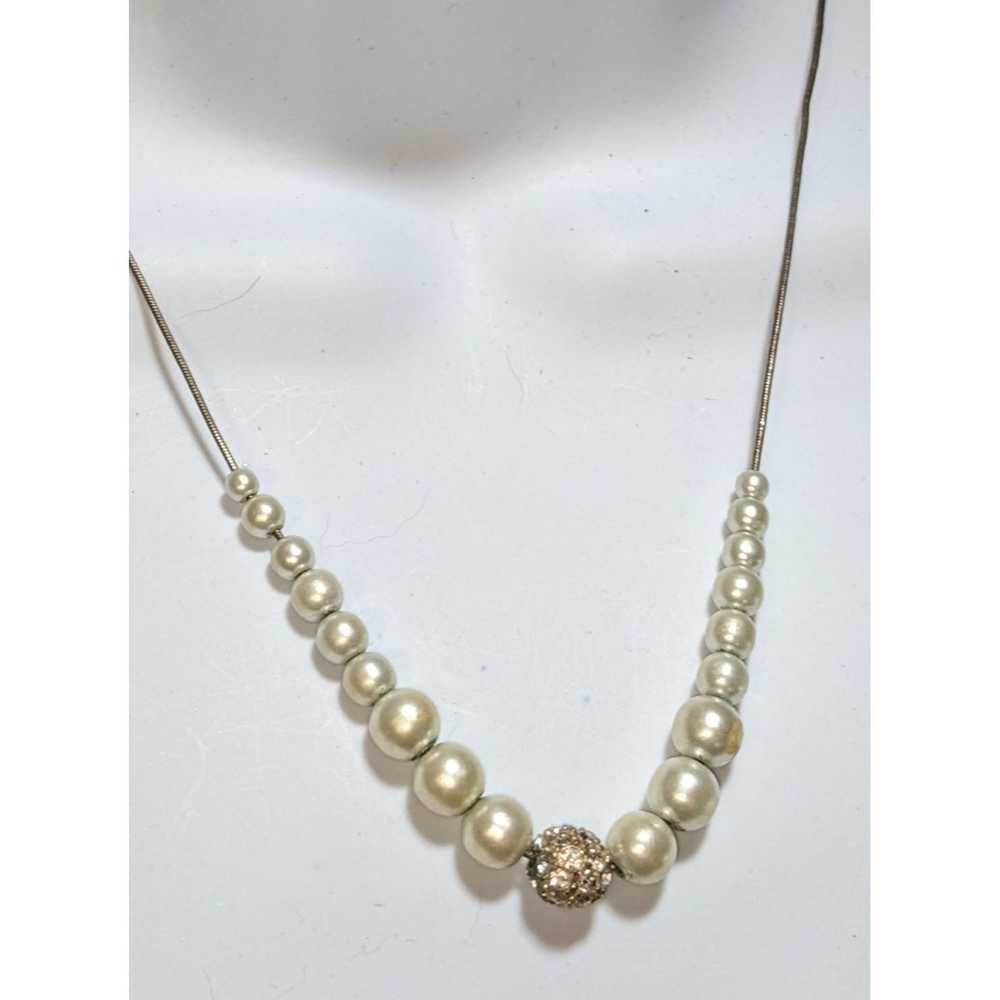 Other Vintage Pearl And Rhinestone Necklace - image 5