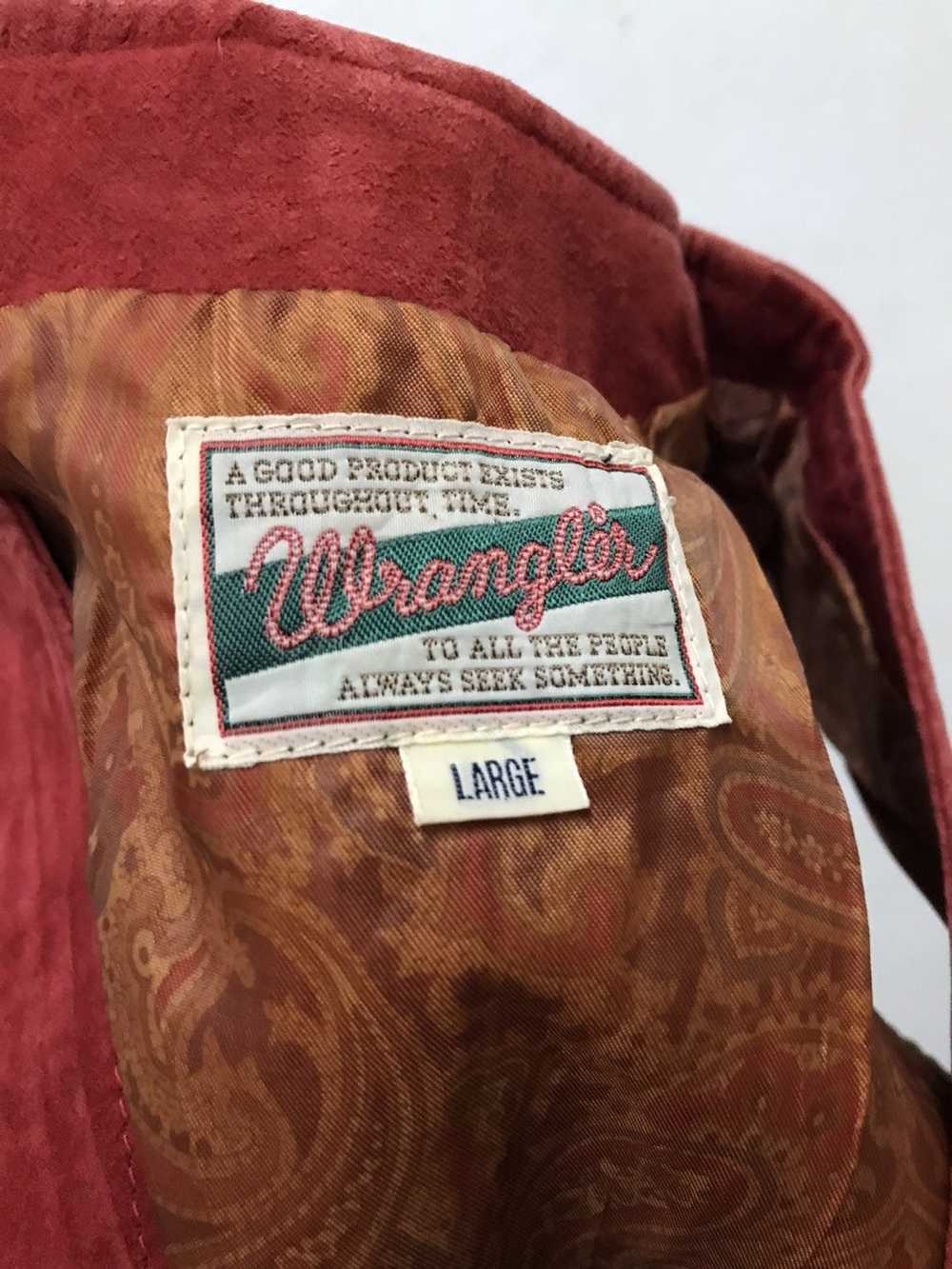 Leather Jacket × Vintage × Wrangler Wrangler Red … - image 2