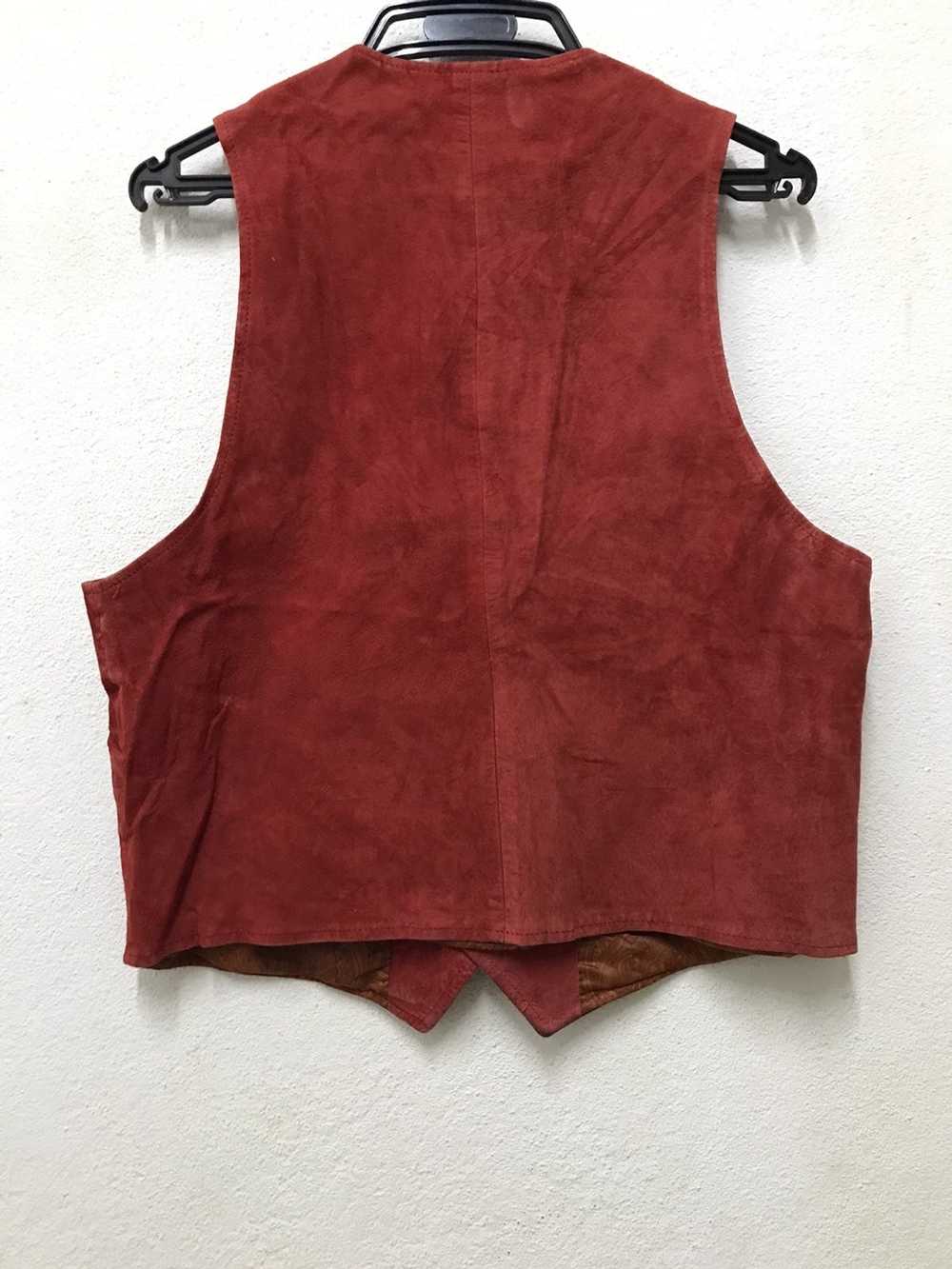 Leather Jacket × Vintage × Wrangler Wrangler Red … - image 4