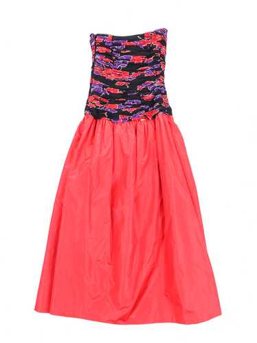 Floral Printed Drop Waist Gown