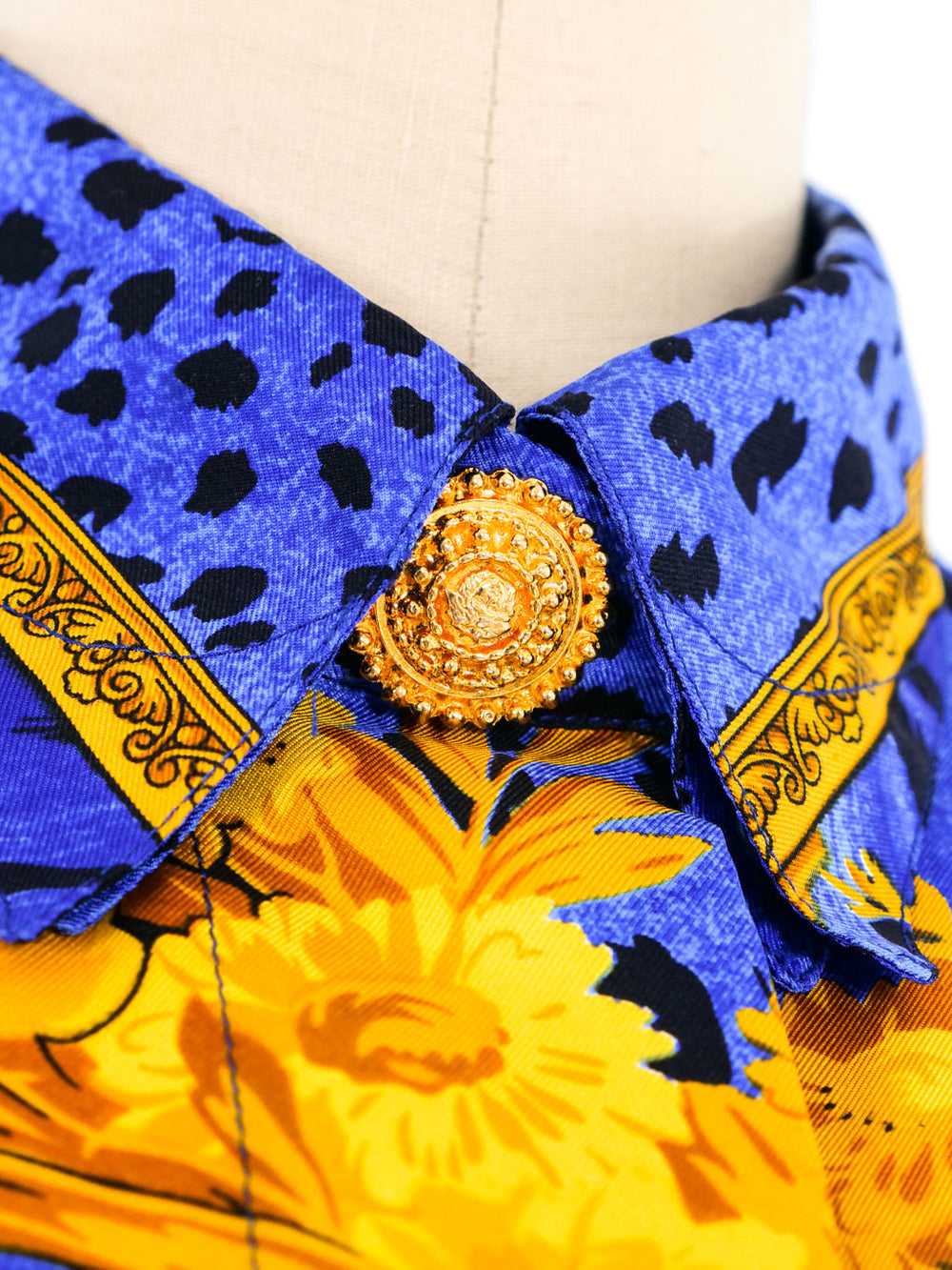 Gianni Versace Couture Baroque Printed Silk Blouse - image 3