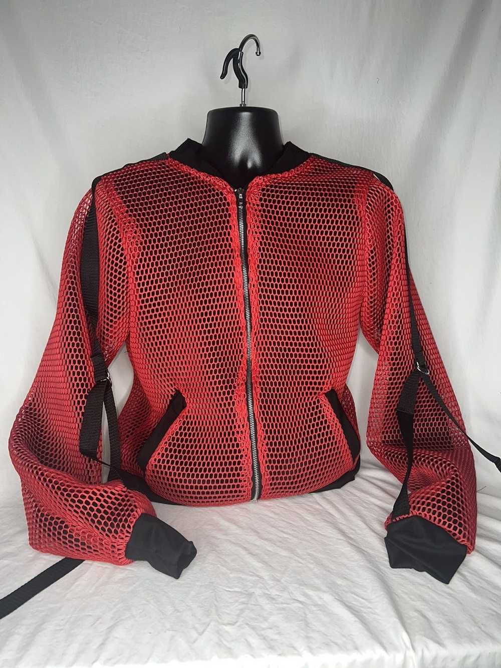 Designer × Streetwear Honeycomb Bomber Jacket - image 2