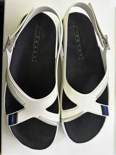 Prada Prada criss-cross rubber sandal