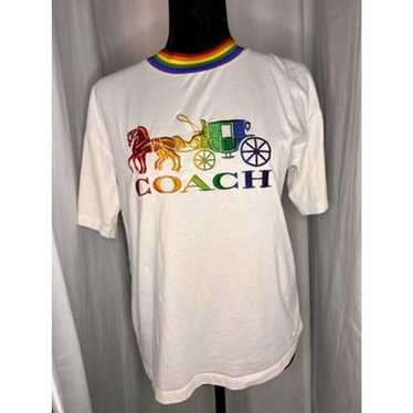 Coach Coach PRIDE Rainbow Neck Embroidered T Shir… - image 1