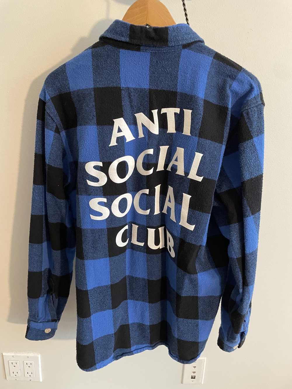 Anti Social Social Club ASSC Blue and Black Flann… - image 2