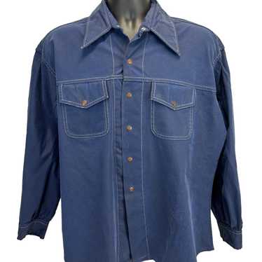 Vintage Mr Witt Vintage 60s 70s Shirt Jacket Blue 