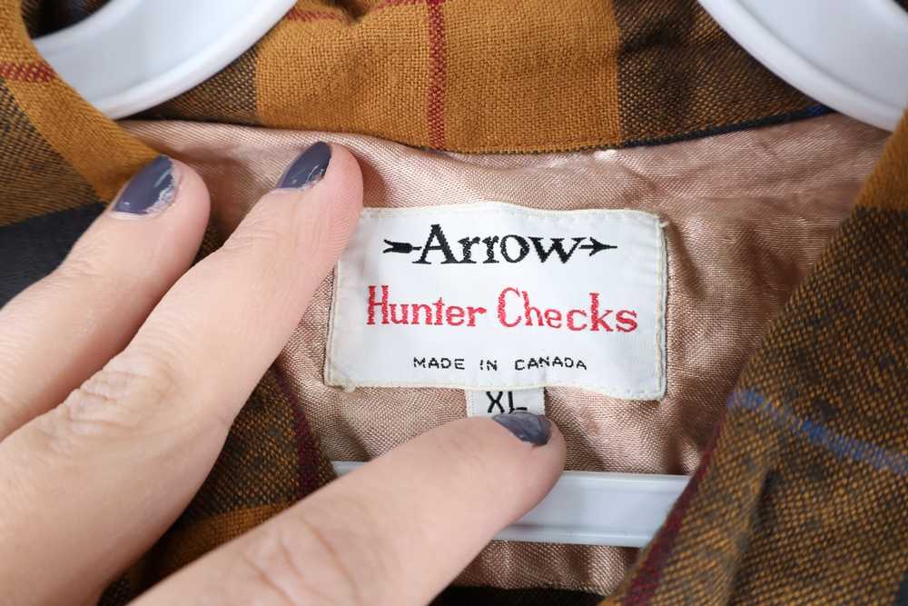 Vintage Vintage 50s Arrow Hunter Checks Rayon Pla… - image 5