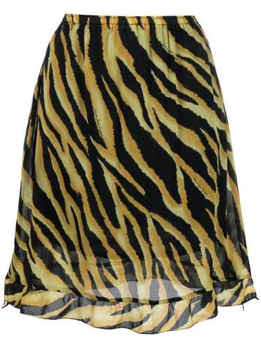 Versace Pre-Owned 2000s tiger stripe-print skirt … - image 1