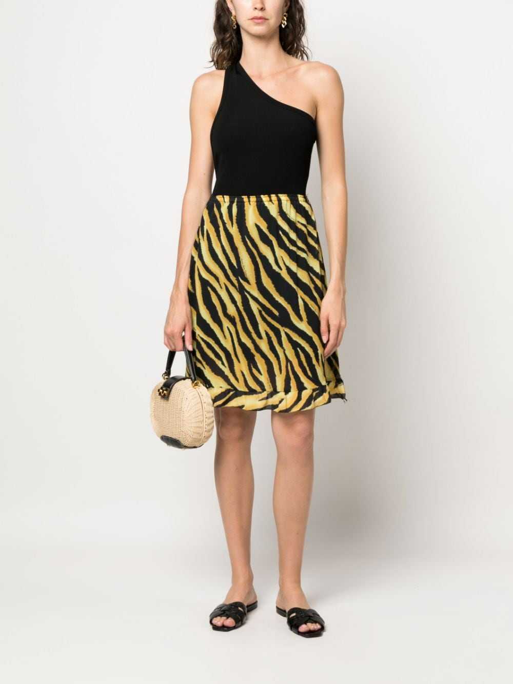 Versace Pre-Owned 2000s tiger stripe-print skirt … - image 2