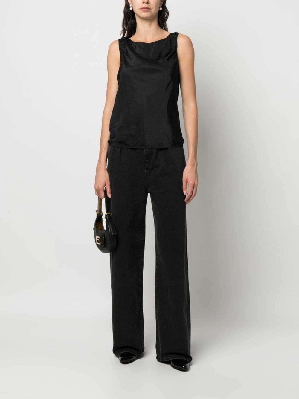 Prada Pre-Owned 2000s sleeveless silk top - Black - image 2