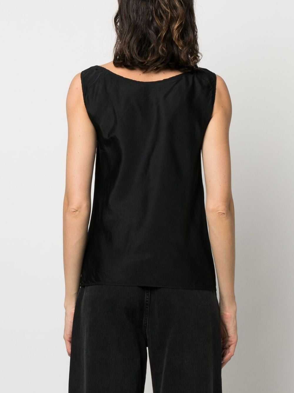 Prada Pre-Owned 2000s sleeveless silk top - Black - image 4