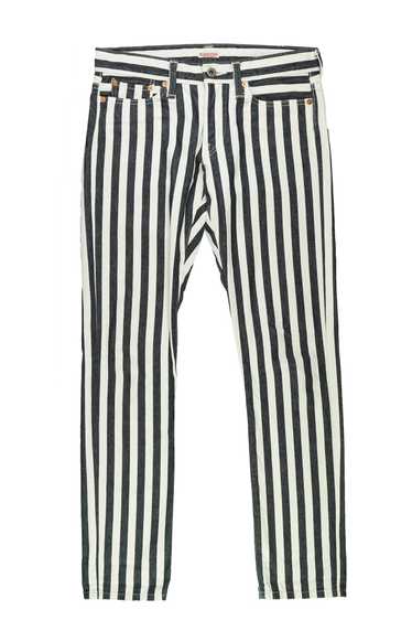 RtA Womens Dillon Navy Blue Pinstripe Paperbag Waist Belted Trousers Pants  Small