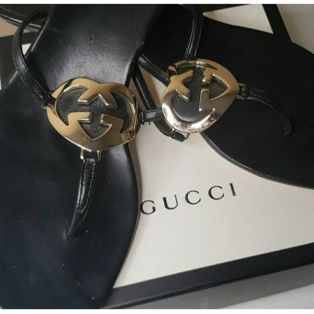 Gucci Double G leather mules - image 3