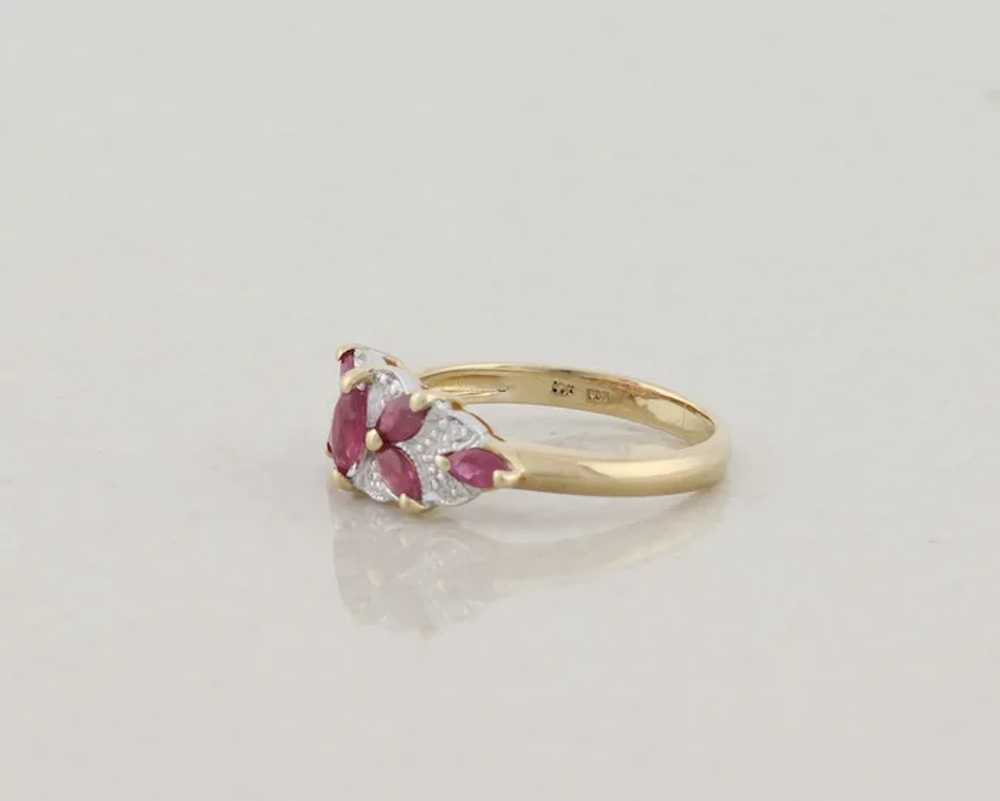 10k Yellow Gold Natural Ruby and Diamond Ring Siz… - image 8