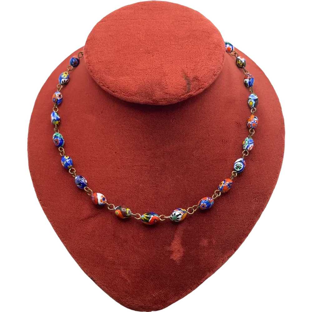 Italian Millefiori Glass Bead Necklace - image 1