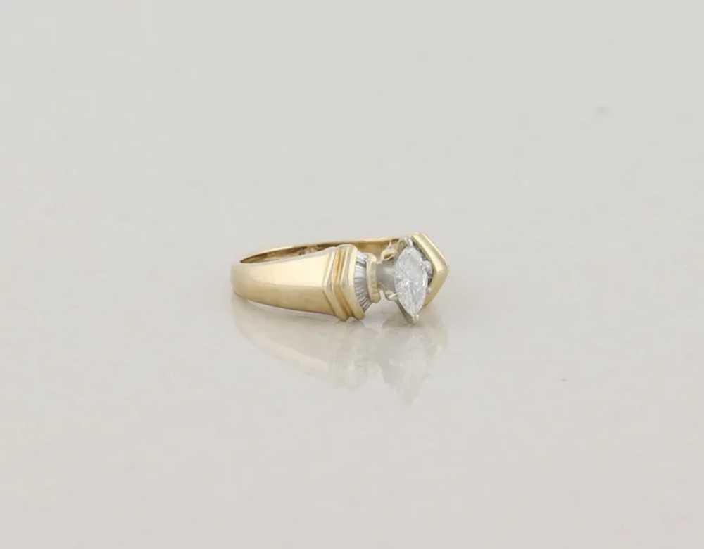 14k Yellow Gold .39 Carat Diamond Marquise Ring S… - image 5