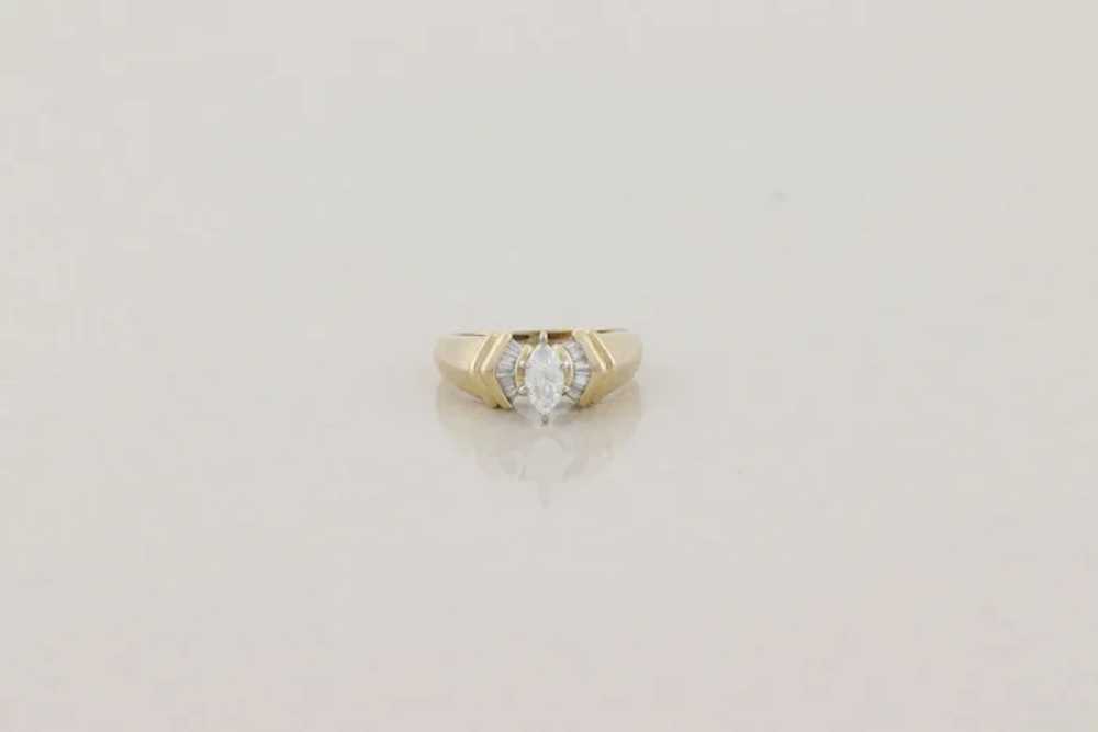14k Yellow Gold .39 Carat Diamond Marquise Ring S… - image 6