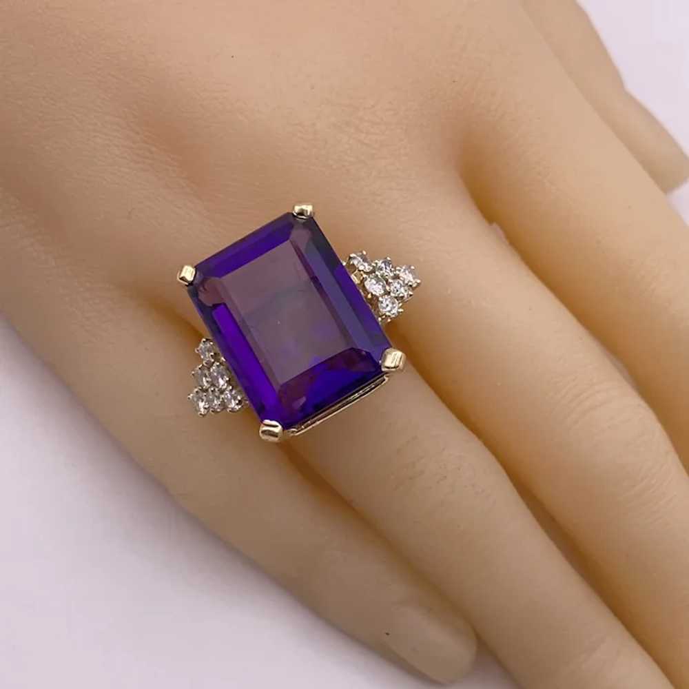 Siberian Amethyst and Diamond Statement Ring 25.4… - image 3