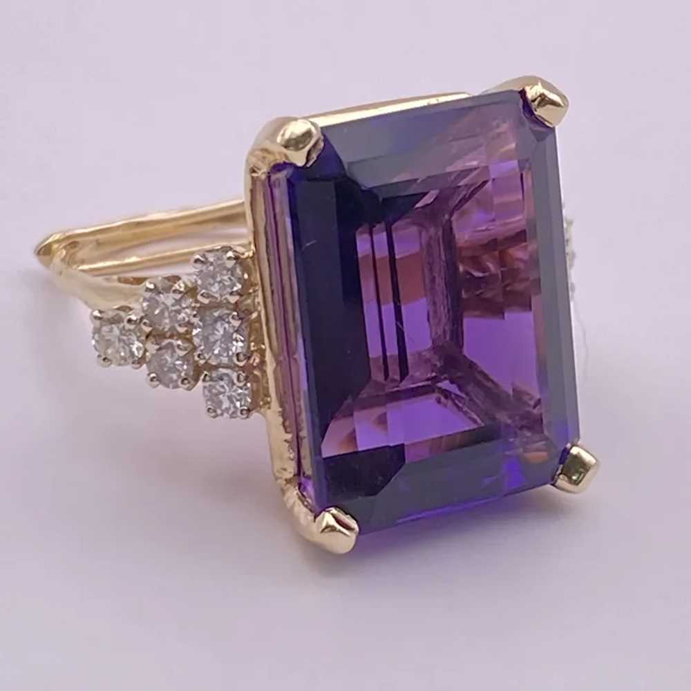 Siberian Amethyst and Diamond Statement Ring 25.4… - image 4