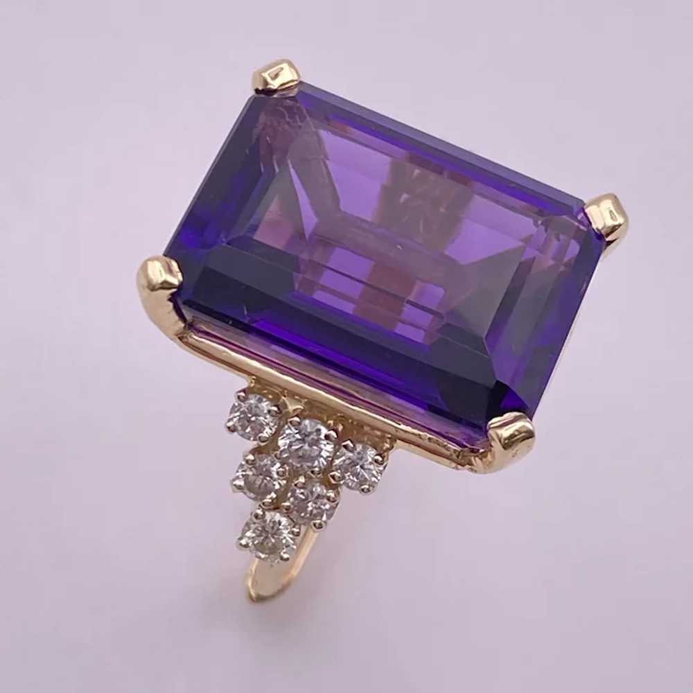 Siberian Amethyst and Diamond Statement Ring 25.4… - image 6