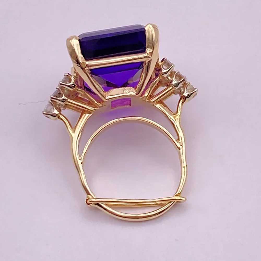 Siberian Amethyst and Diamond Statement Ring 25.4… - image 7