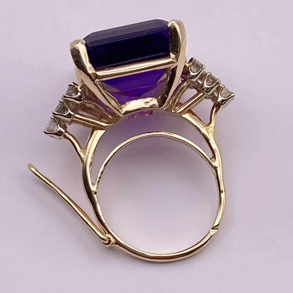 Siberian Amethyst and Diamond Statement Ring 25.4… - image 8