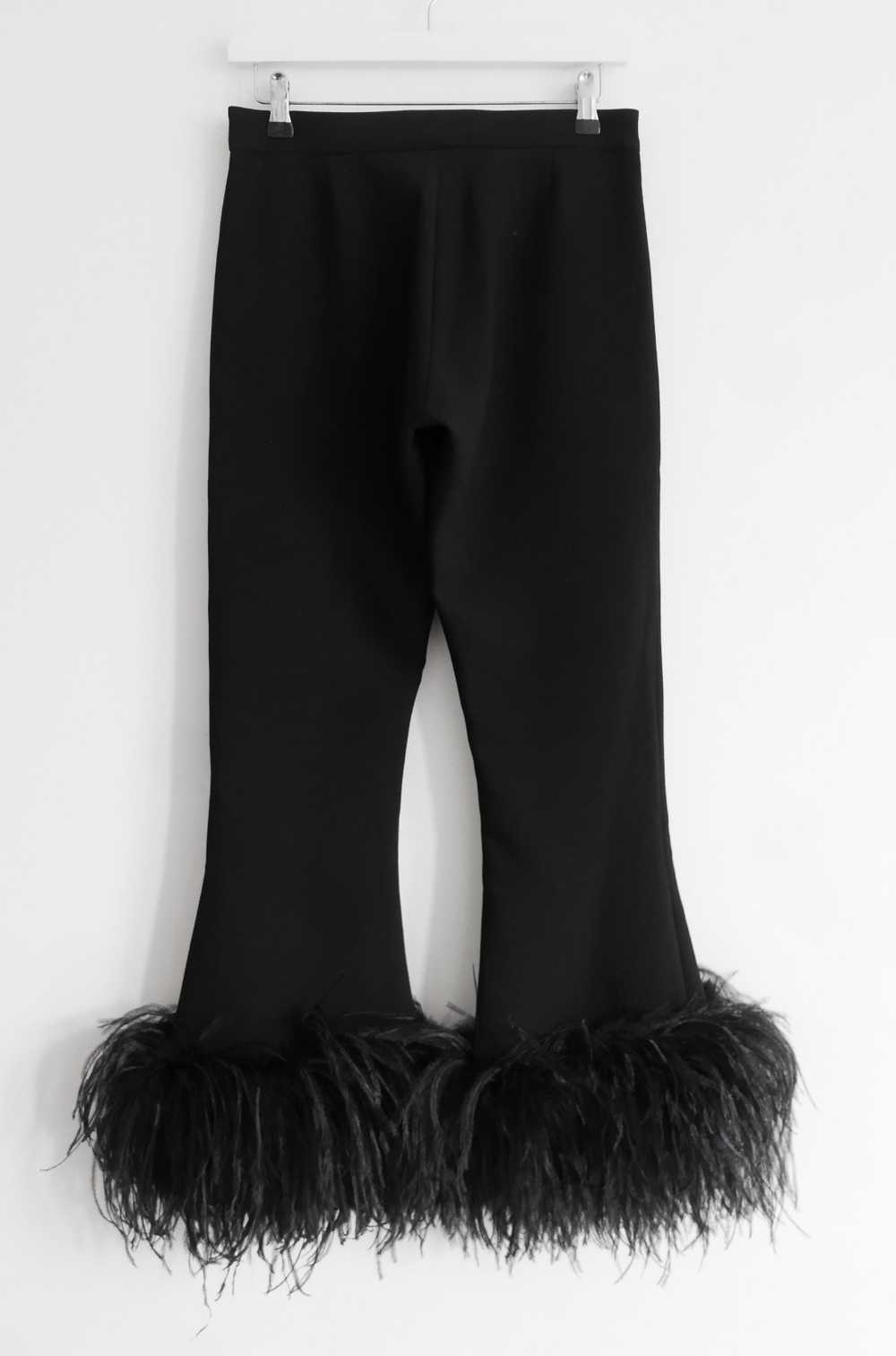 16ARLINGTON Black Feather Trimmed Cropped Trousers - image 5