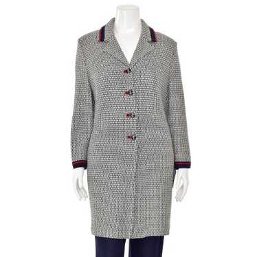 St. John Collection 2Pc Skirt Suit in Navy/White Santana Knit