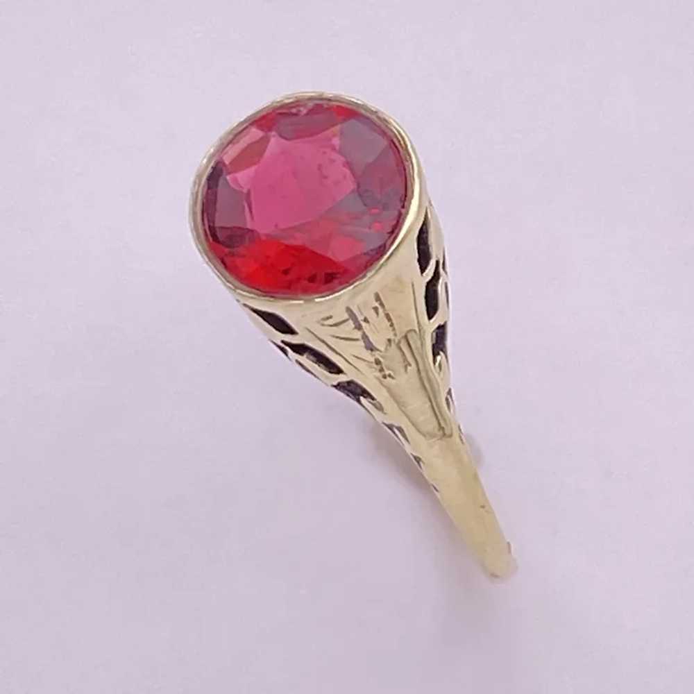 Edwardian Rubellite Tourmaline Solitaire Ring 1.2… - image 5