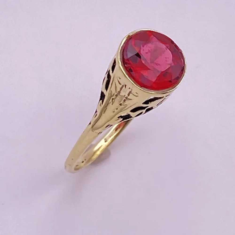 Edwardian Rubellite Tourmaline Solitaire Ring 1.2… - image 6