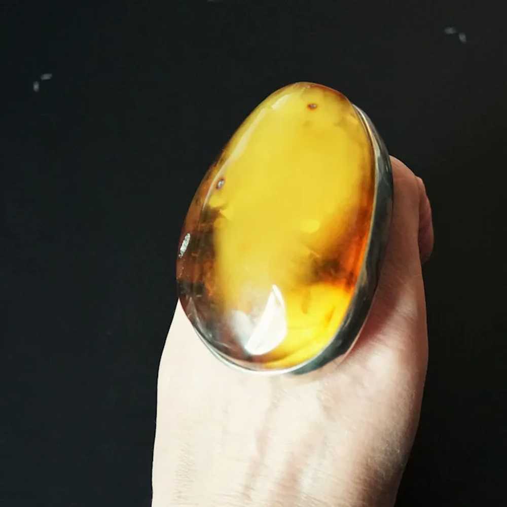 107,9g. Massive Baltic Amber Ring, Oversized Ring… - image 3