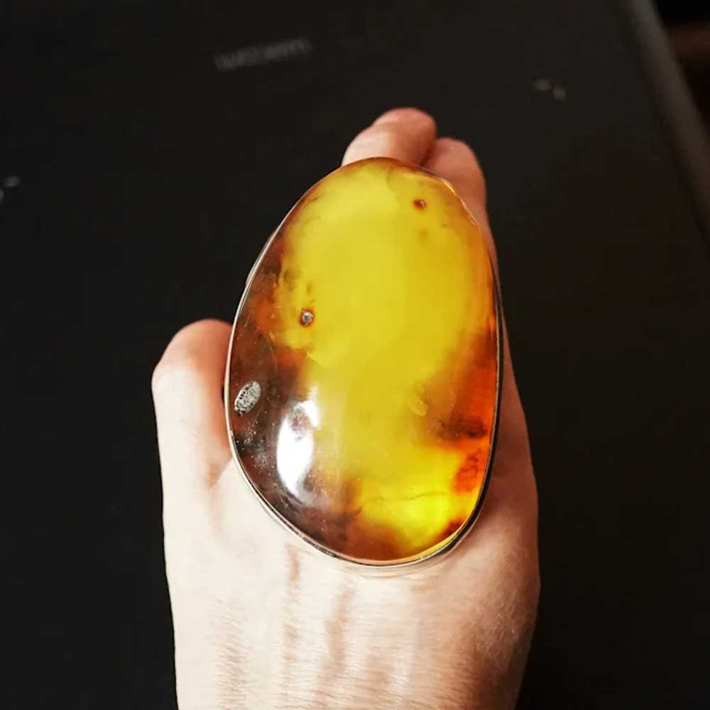 107,9g. Massive Baltic Amber Ring, Oversized Ring… - image 6