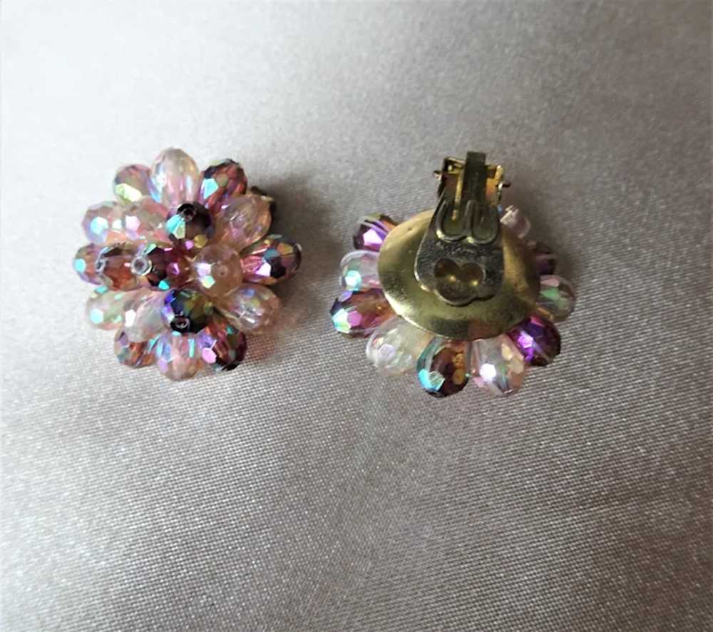 BEAUTIFUL Iridescent Cluster Earrings, West Germa… - image 2