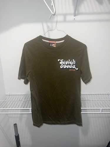 “Scotch & Soda” Patchwork アップリケTシャツ Gray 50th Anniversary》LEATHER PATCHED FATIGUE T-SHIRT / レザー