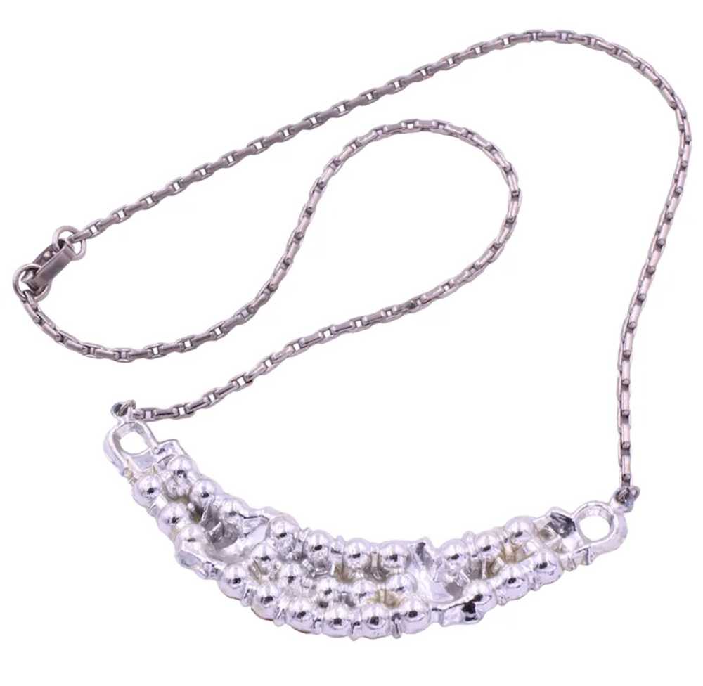 Necklace Rhinestone Rhodium Plated Swag Design - image 3