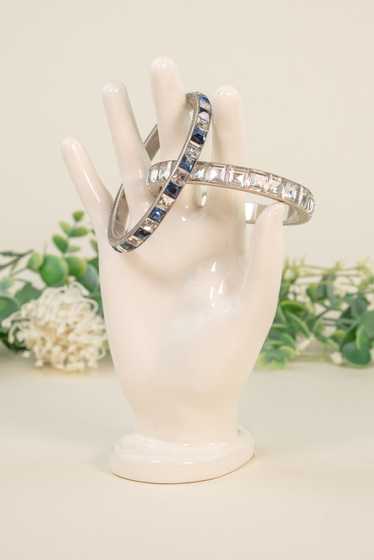Engraved Sterling Silver Paste Channel Bangles
