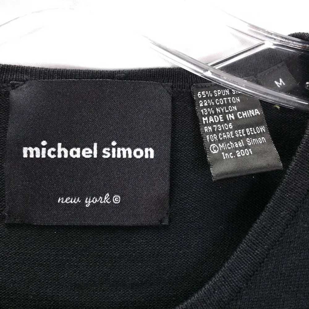 2001 Michael Simon Beaded USA Top Size M Black Si… - image 9